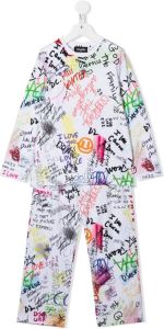 Dsquared2 Kids Pyjama met graffiti-print Wit