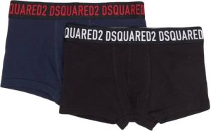 Dsquared2 Kids Set van 2 boxershorts met logoband Blauw
