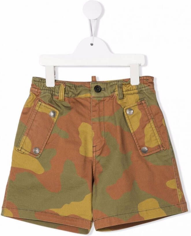 DSQUARED2 KIDS Shorts met camouflageprint Groen