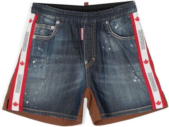 Dsquared2 Kids Shorts met patch Blauw