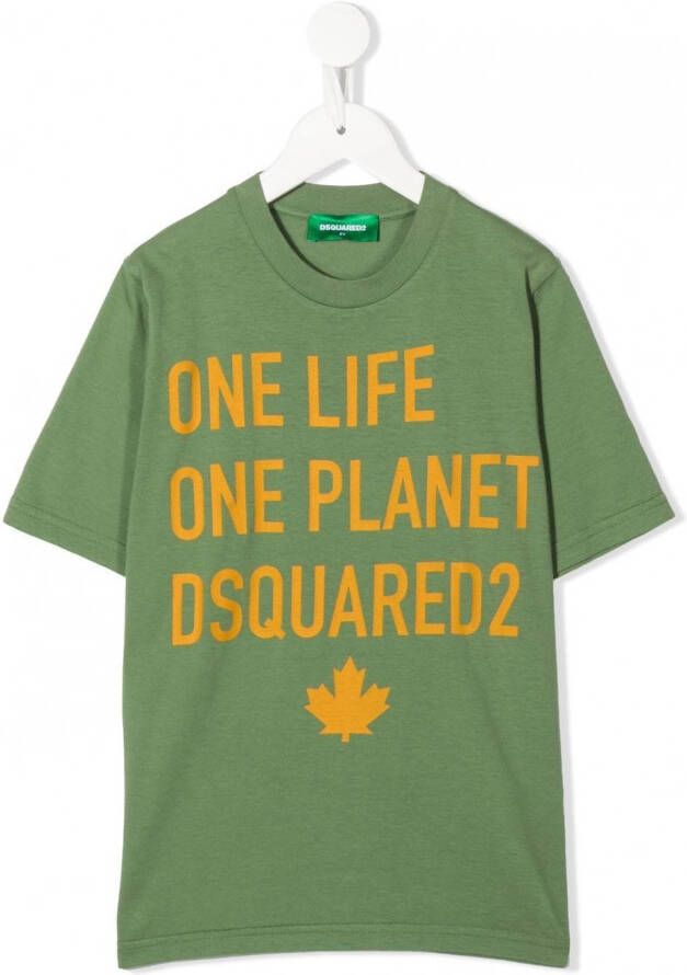 Dsquared2 Kids T-shirt met tekst Groen