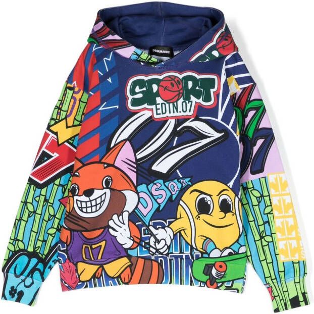 DSQUARED2 KIDS Hoodie met print Blauw
