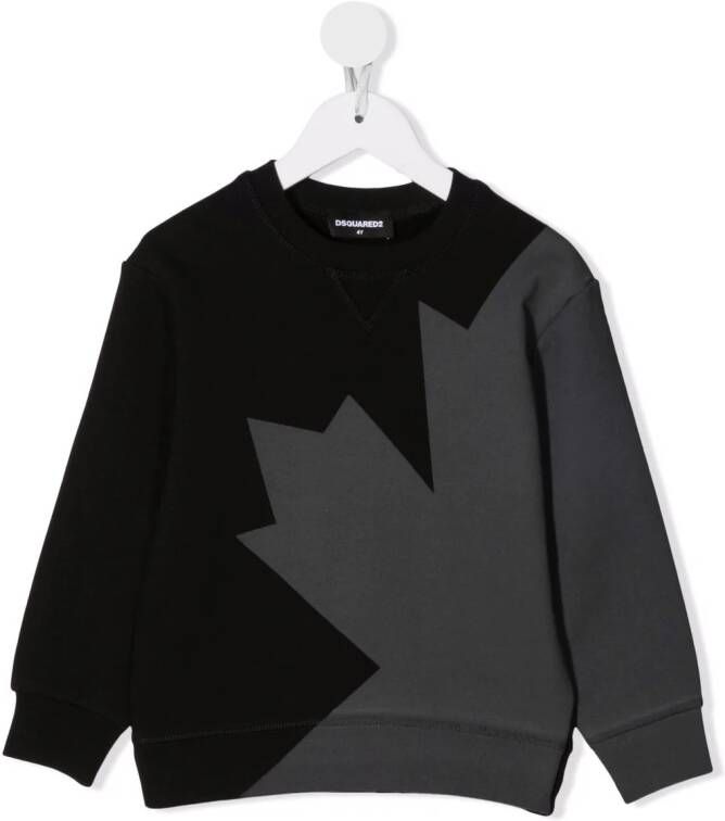 Dsquared2 Kids Sweater met bladerprint Zwart