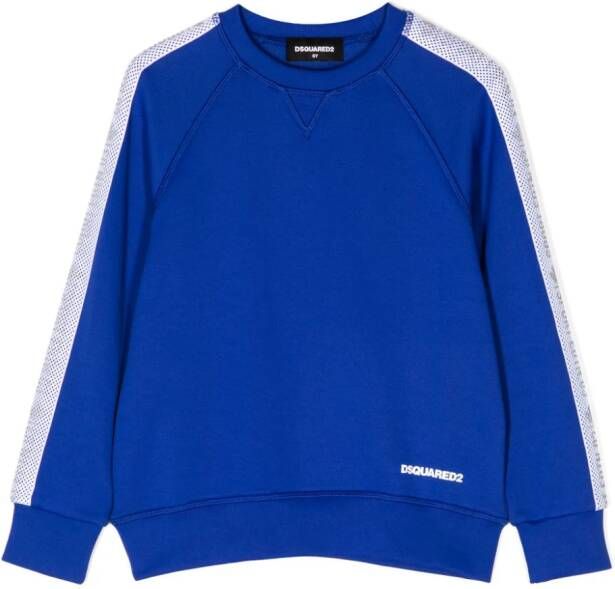 Dsquared2 Kids Sweater met logoband Blauw