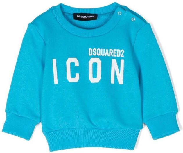 Dsquared2 Kids Sweater met logoprint Blauw