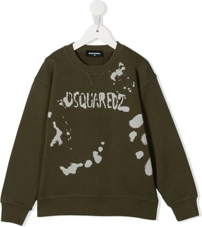 Dsquared2 Kids Sweater met logoprint Groen