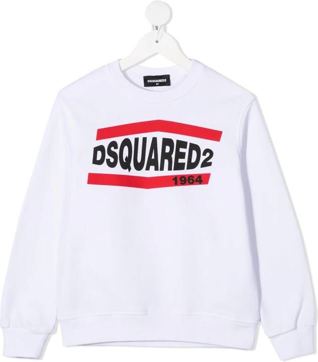 Dsquared2 Kids Sweater met logoprint kinderen katoen 10 jaar Wit
