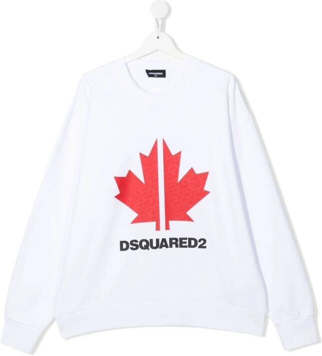 Dsquared2 Kids Sweater met logoprint Wit