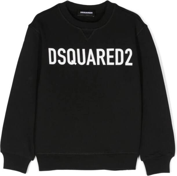 Dsquared2 Kids Katoenen sweater met logoprint Zwart
