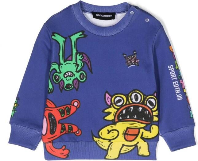 Dsquared2 Kids Sweater met print Blauw