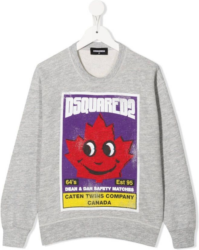 Dsquared2 Kids Sweater met print Grijs