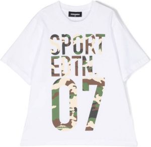 Dsquared2 Kids T-shirt met camouflageprint Wit