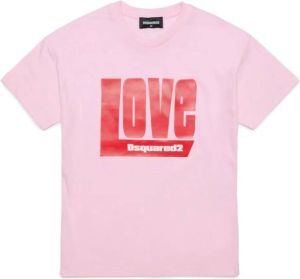 Dsquared2 Kids T-shirt met grafische print Roze