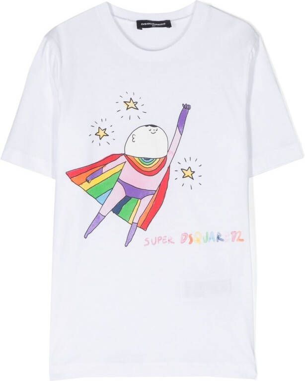 Dsquared2 Kids T-shirt met grafische print Wit