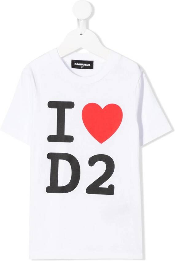 DSQUARED2 KIDS T-shirt met hartprint Wit