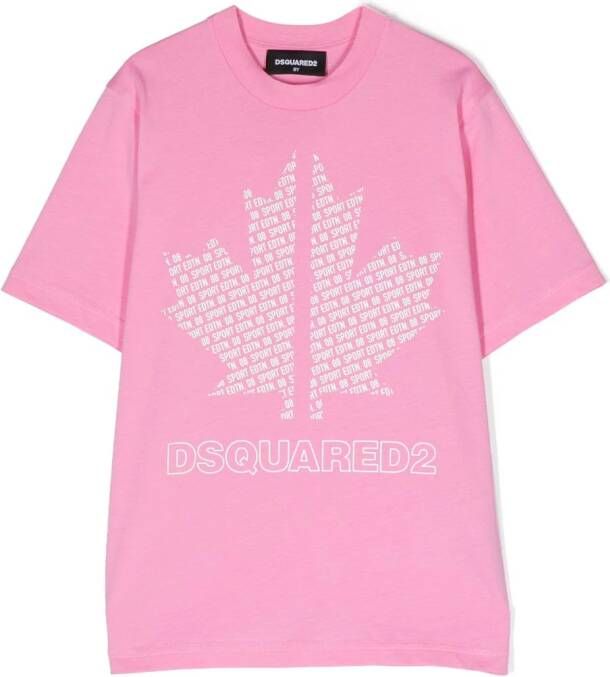 Dsquared2 Kids T-shirt met logo-reliëf Roze