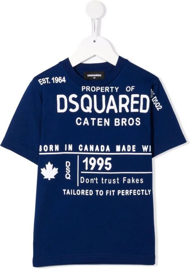 DSQUARED2 KIDS T-shirt met logoprint Blauw