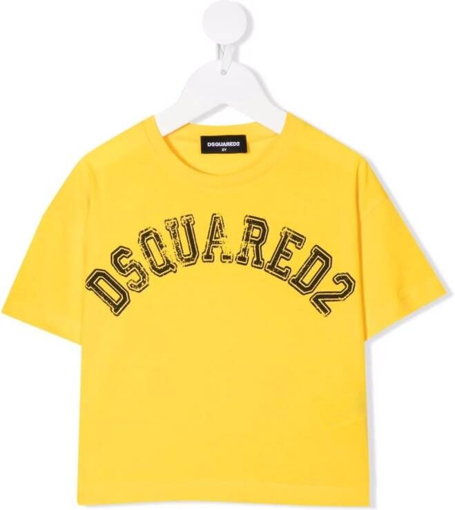 DSQUARED2 KIDS T-shirt met logoprint Geel