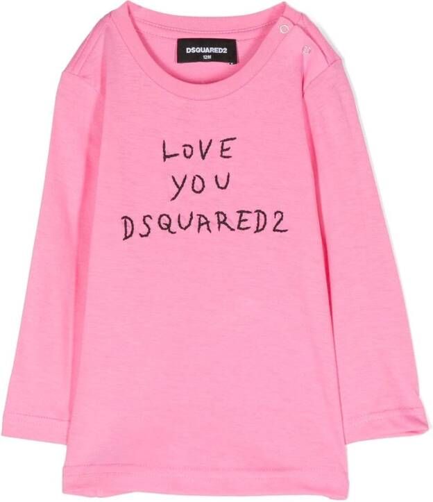 DSQUARED2 KIDS T-shirt met logoprint Roze