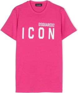 Dsquared2 Kids T-shirt met logoprint Roze