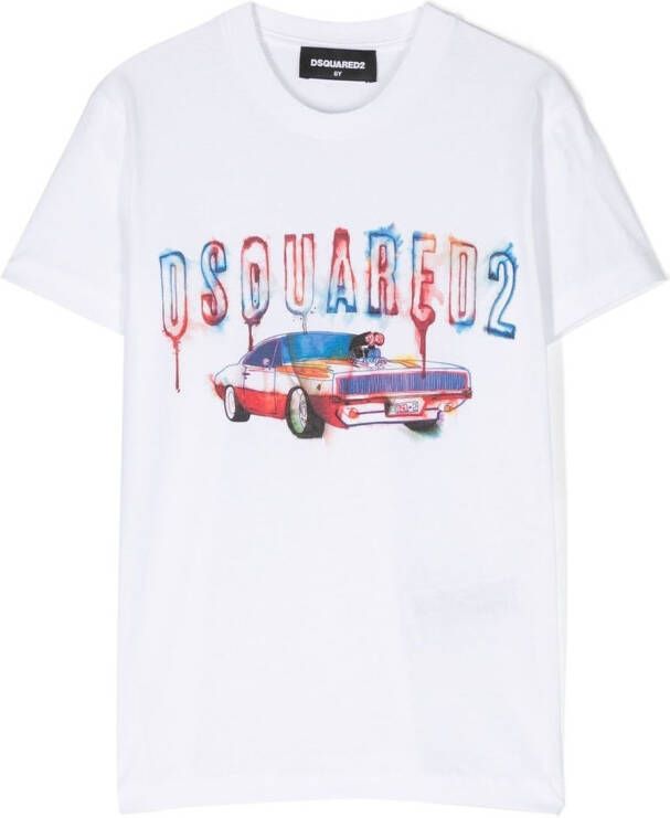 DSQUARED2 KIDS T-shirt met logoprint Wit