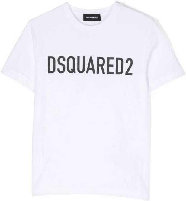 Dsquared2 Kids Katoenen T-shirt met logoprint Wit