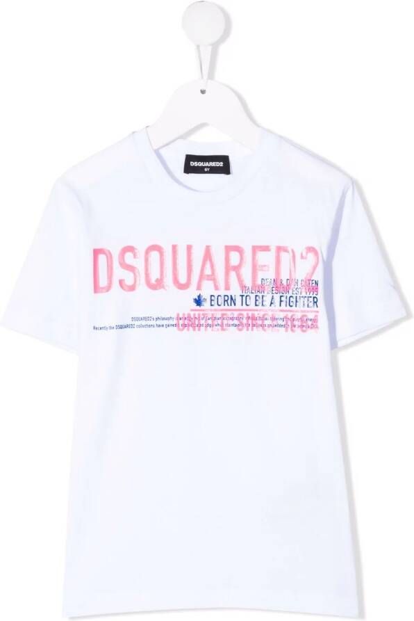 DSQUARED2 KIDS T-shirt met logoprint Wit