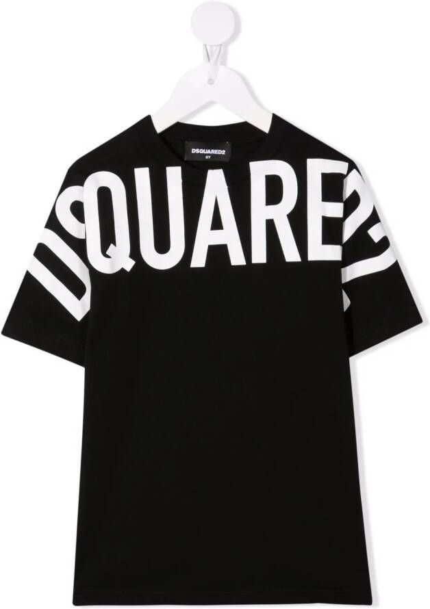 Dsquared2 Kids T shirt met logoprint kinderen katoen 10 jaar Zwart