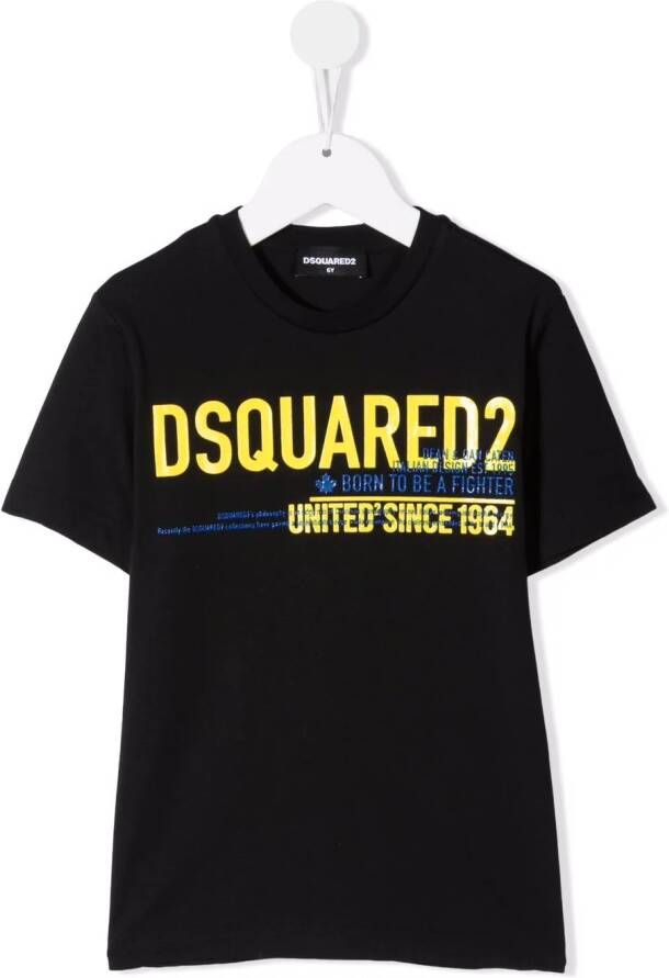 DSQUARED2 KIDS T-shirt met logoprint Zwart