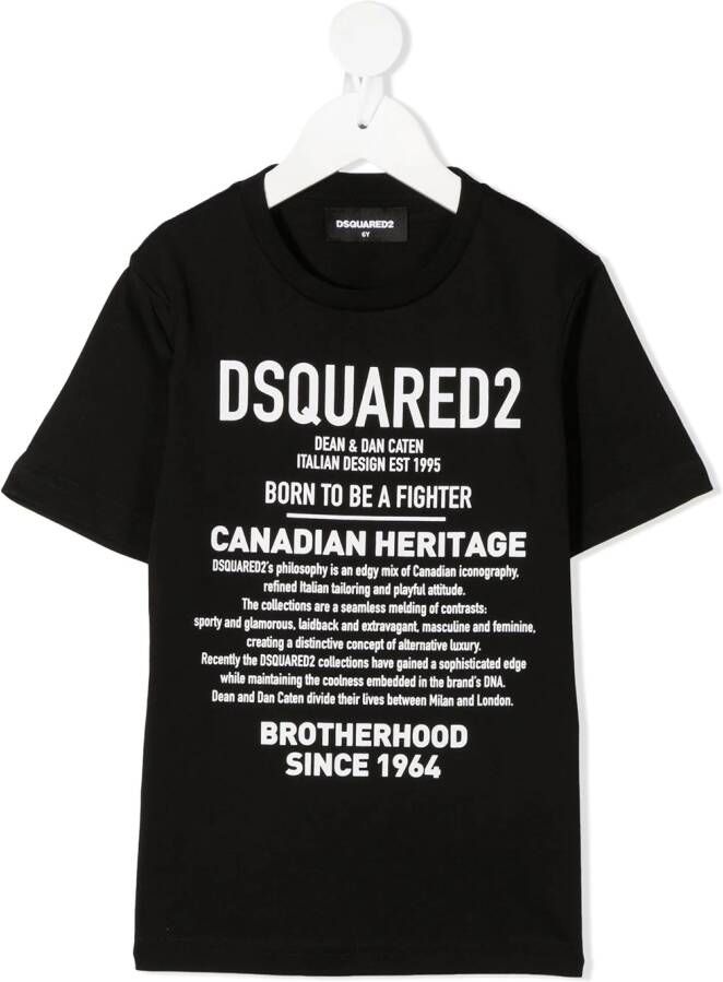 DSQUARED2 KIDS T-shirt met logoprint Zwart