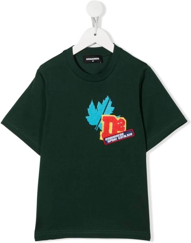 Dsquared2 Kids T-shirt met patch-detail Groen