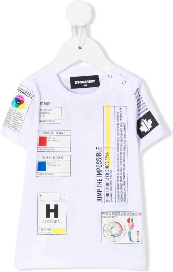 DSQUARED2 KIDS T-shirt met patchdetail Wit