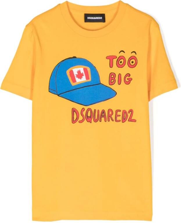 Dsquared2 Kids T-shirt met print Geel