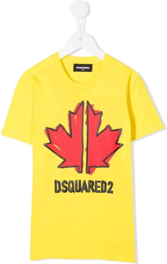Dsquared2 Kids T-shirt met print Geel