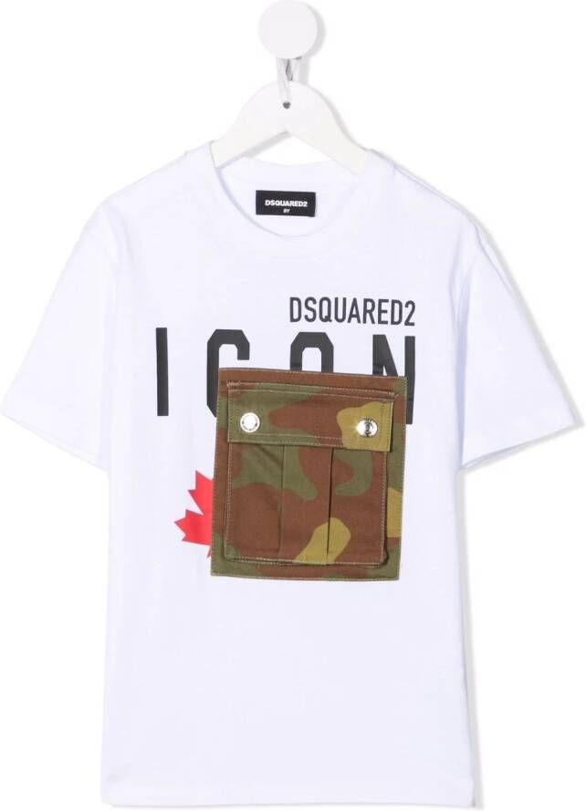 DSQUARED2 KIDS T-shirt met print Wit