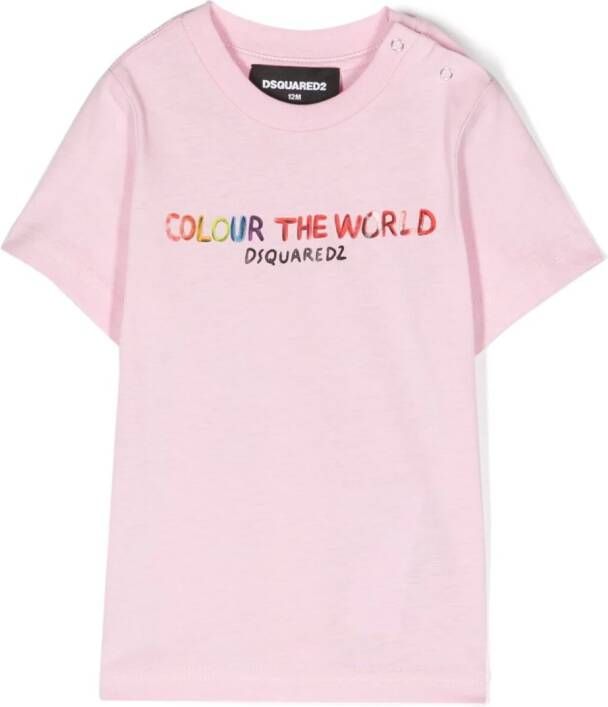 Dsquared2 Kids T-shirt met tekst Roze