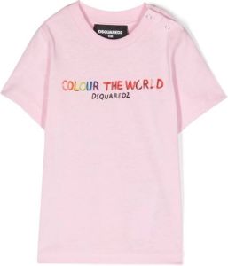 Dsquared2 Kids T-shirt met tekst Roze