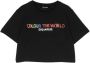 Dsquared2 Kids T-shirt met tekst Zwart - Thumbnail 1
