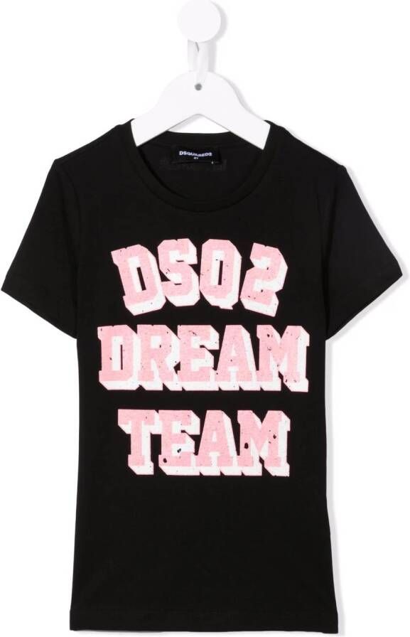 DSQUARED2 KIDS T-shirt met tekst Zwart