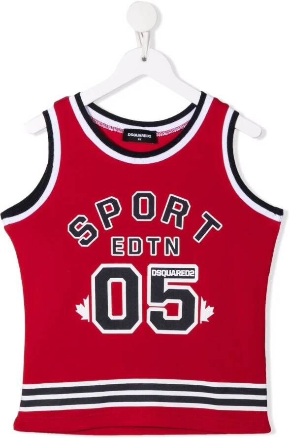 DSQUARED2 KIDS Tanktop met print Rood