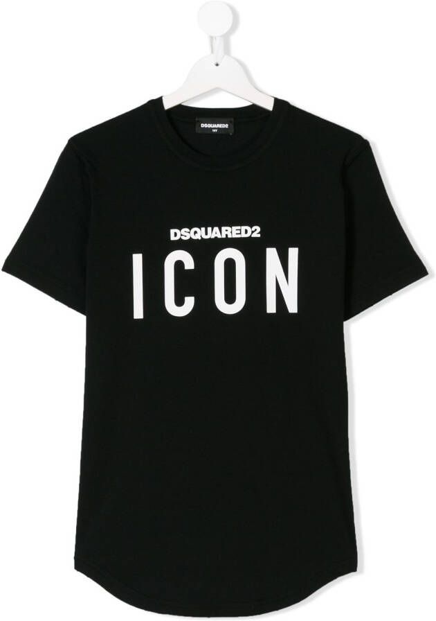 DSQUARED2 KIDS TEEN Icon print T-shirt Zwart