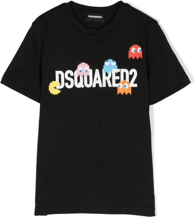 Dsquared2 Kids x Pac katoenen T-shirt Zwart