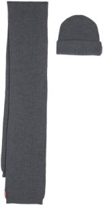 Dsquared2 knitted wool scarf-beanie set Grijs
