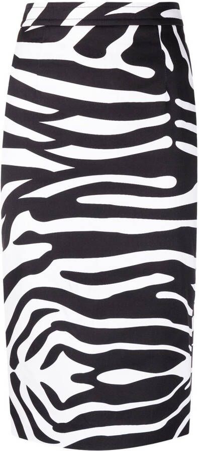 Dsquared2 Kokerrok met zebraprint Zwart