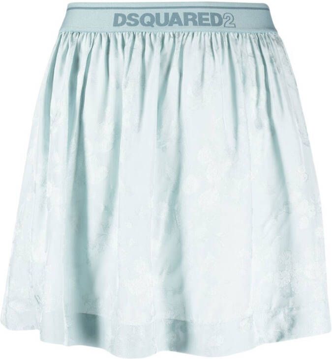 Dsquared2 Kokerrok met kant Blauw