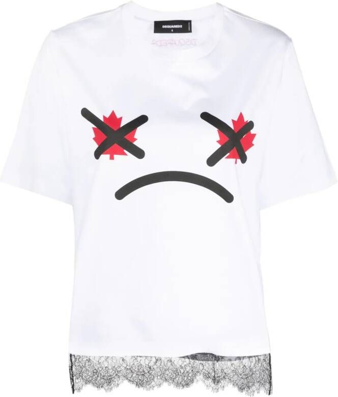 DSQUARED2 T-shirt met print Wit
