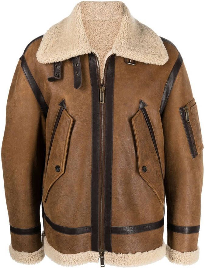 DSQUARED2 Lammy bikerjack Bruin
