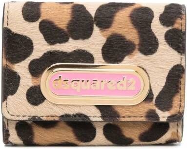 Dsquared2 leopard-print calf hair purse Beige