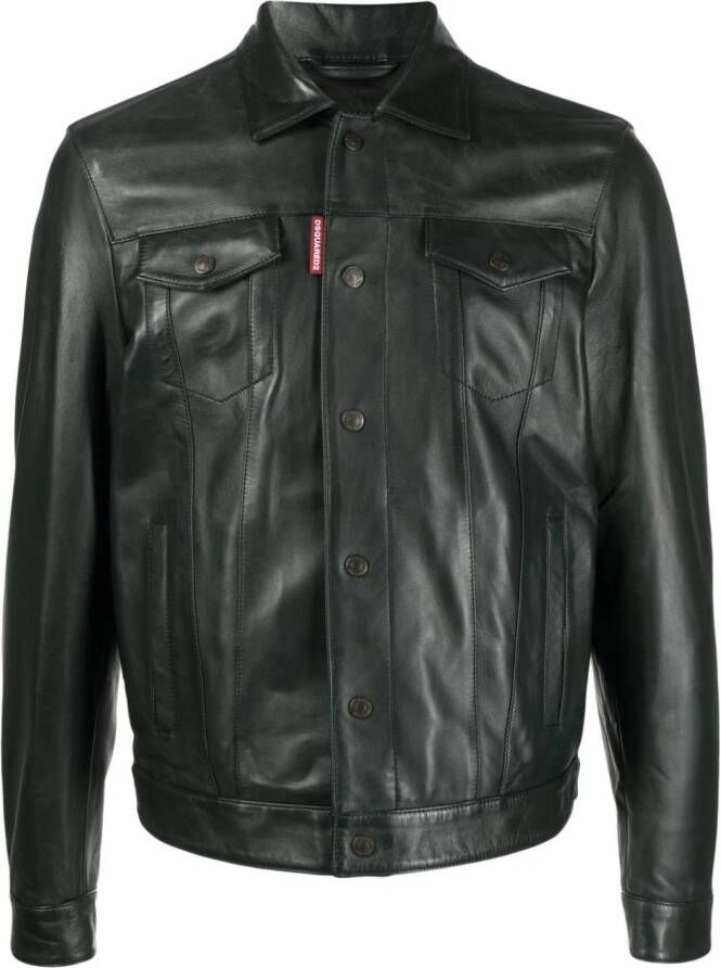 DSQUARED2 Leren jack Groen