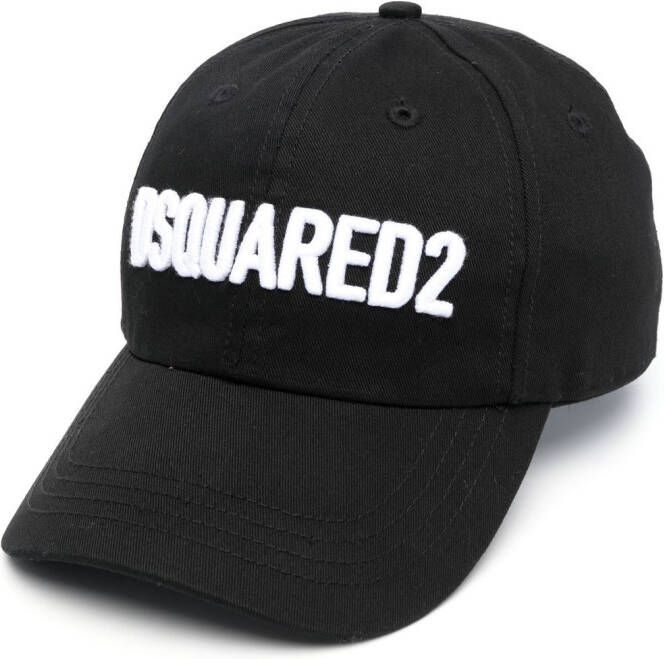 DSQUARED2 logo-appliqué cotton cap Zwart